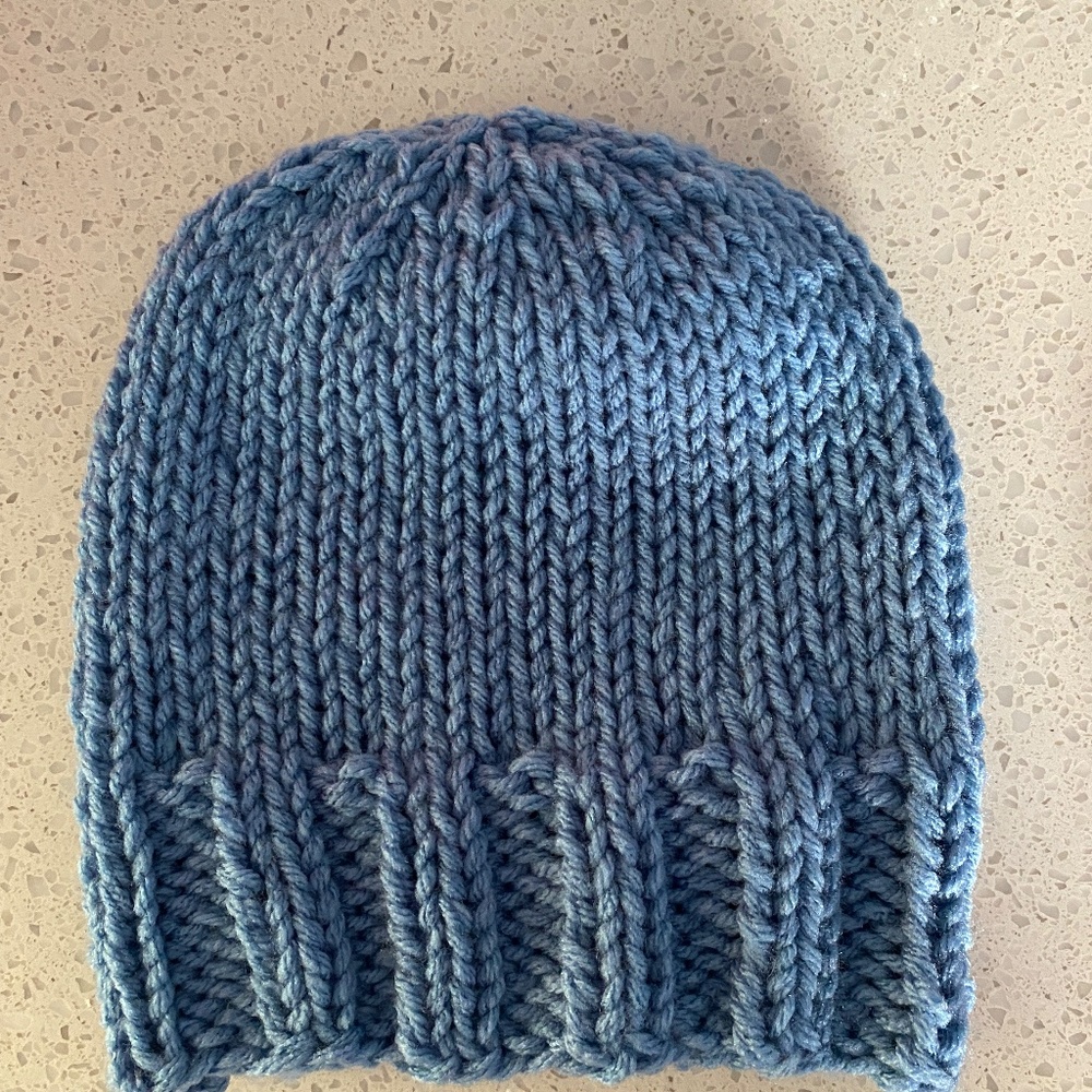 Knit Blue Hat - Picture 2 of 3